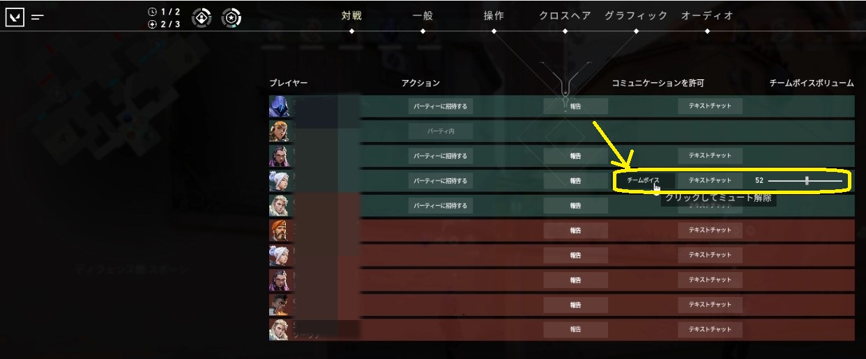 Valorant 暴言厨のテキストチャット非表示 ボイスのミュートのやり方